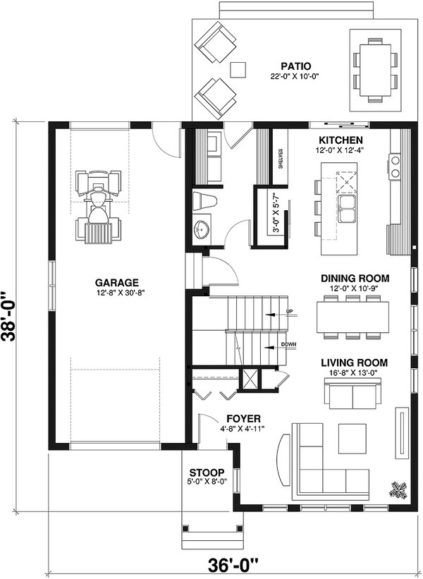 Dream House Plan - Farmhouse Floor Plan - Main Floor Plan #23-2793