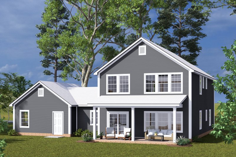 House Design - Exterior - Rear Elevation 1 for Farmhouse House Plan #513-2308 - 4 bed, 3.5 bath