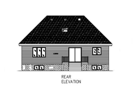 Exterior - Rear Elevation for European House Plan #138-321 - 2 bed, 1 bath