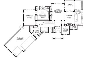 Floor Plan - Main Floor for Craftsman House Plan #48-652 - 3 bed, 2.5 bath