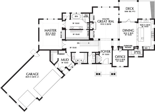 Home Plan - Craftsman Floor Plan - Main Floor Plan #48-652