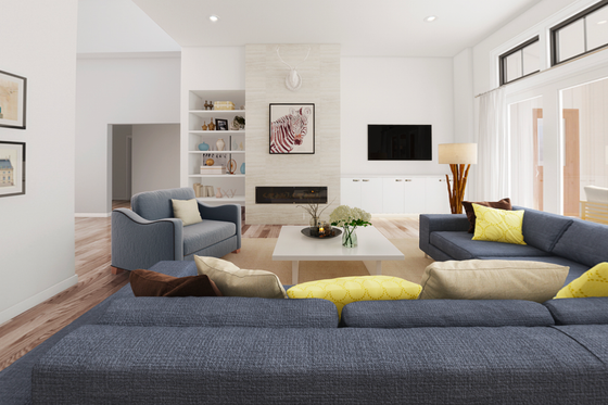 Interior - Family Room for Farmhouse House Plan #48-981 - 3 bed, 2.5 bath