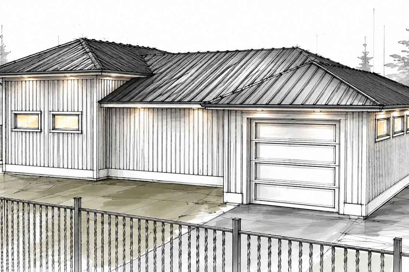 House Blueprint - Exterior - Rear Elevation for Farmhouse House Plan #1101-74, 0 bath