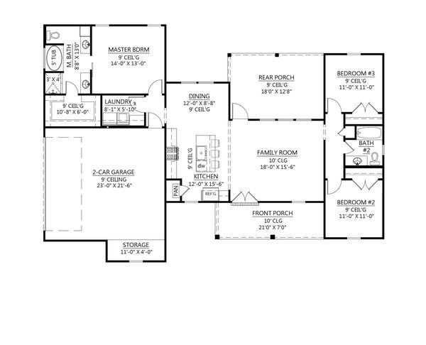 House Design - Farmhouse Floor Plan - Main Floor Plan #1074-26