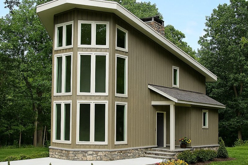 House Blueprint - Contemporary Exterior - Front Elevation Plan #923-5