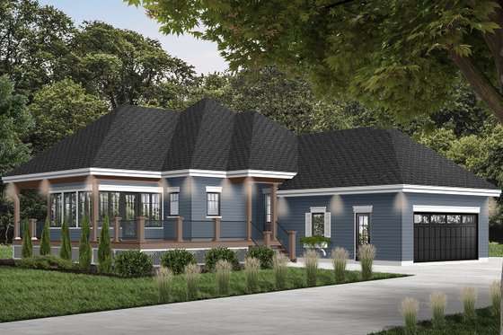 Exterior - Front Elevation 3 for European House Plan #23-2489 - 2 bed, 2 bath