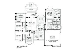 Floor Plan - Main Floor for European House Plan #929-25 - 4 bed, 3 bath