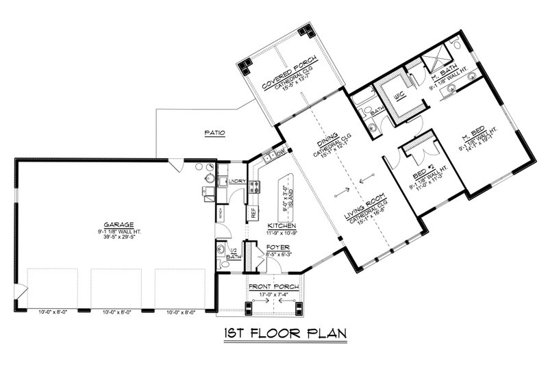 Home Plan - Floor Plan - Main Floor for Ranch House Plan #1064-376 - 2 bed, 2.5 bath