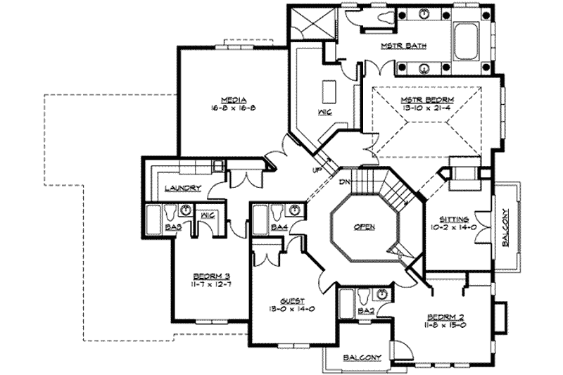 Dream House Plan - Floor Plan - Upper Floor for European House Plan #132-173 - 4 bed, 4.5 bath