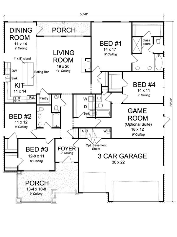 Home Plan - Craftsman Floor Plan - Main Floor Plan #513-2168