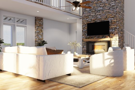 Interior - Family Room 1 for Craftsman House Plan #17-3419 - 3 bed, 3 bath