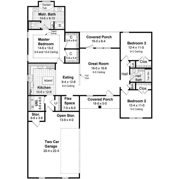 Home Plan - Southern Floor Plan - Main Floor Plan #21-148