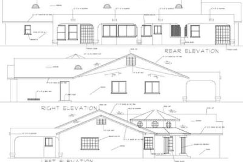 Dream House Plan - Exterior - Rear Elevation for Adobe / Southwestern House Plan #1-745 - 4 bed, 3 bath