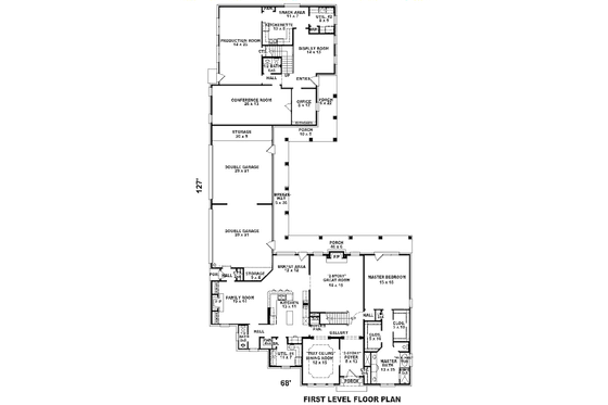 Floor Plan - Main Floor for European House Plan #81-13805 - 6 bed, 4.5 bath