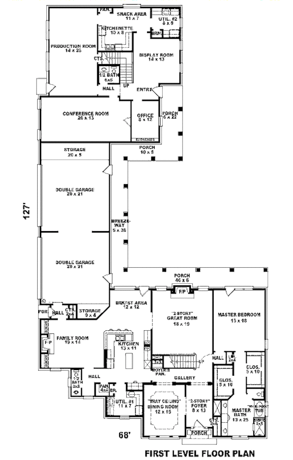 European Floor Plan - Main Floor Plan #81-13805