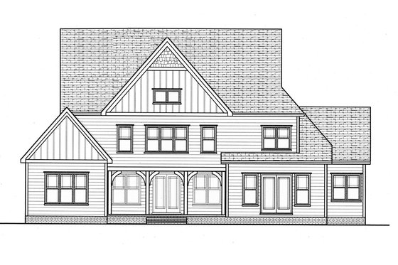 Exterior - Rear Elevation for Craftsman House Plan #413-856 - 4 bed, 4.5 bath
