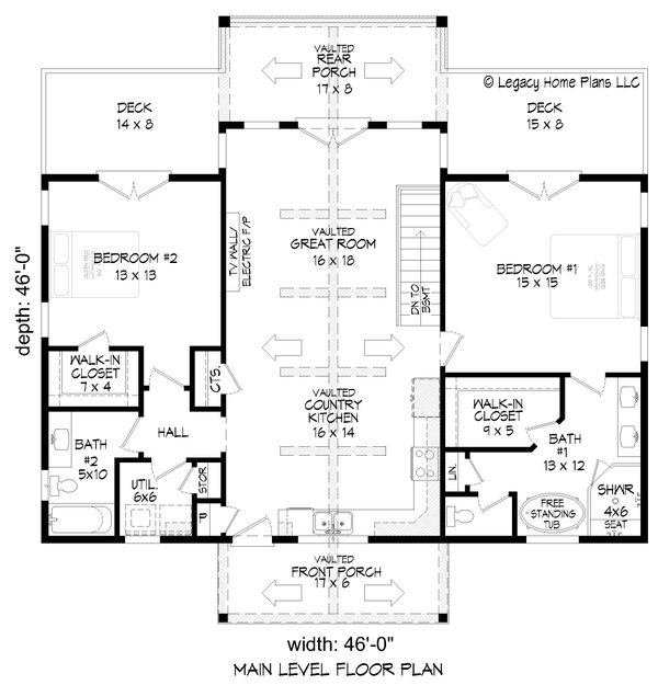 Dream House Plan - Contemporary Floor Plan - Main Floor Plan #932-915