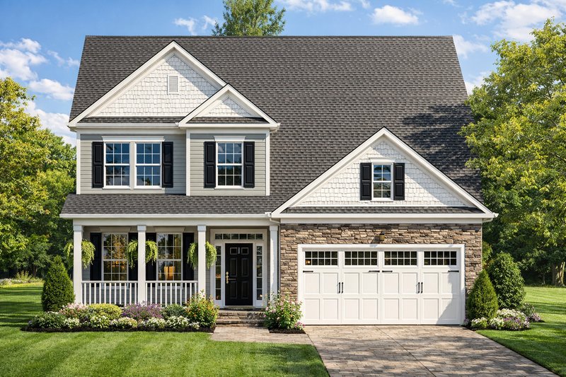 Colonial Style House Plan - 4 Beds 2.5 Baths 2192 Sq/Ft Plan #1053-92 Exterior