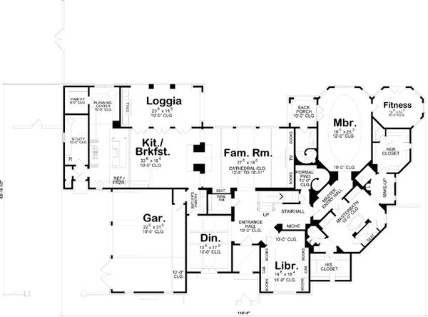 House Plan Design - European Floor Plan - Main Floor Plan #20-2168