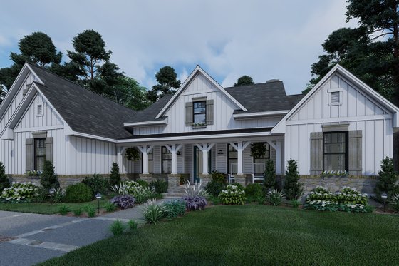 Exterior - Front Elevation 4 for Farmhouse House Plan #120-265 - 4 bed, 2 bath
