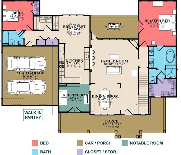 Architectural House Design - Country Floor Plan - Main Floor Plan #63-432