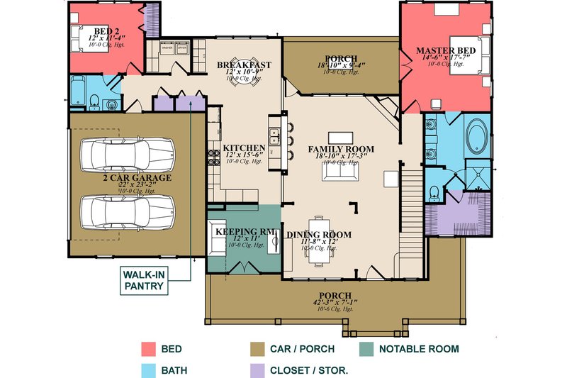 Home Plan - Floor Plan - Main Floor for Country House Plan #63-432 - 4 bed, 3 bath