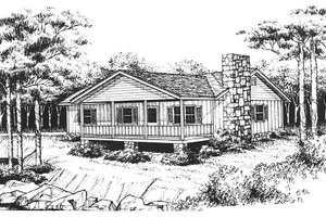 Cabin Exterior - Front Elevation Plan #10-119