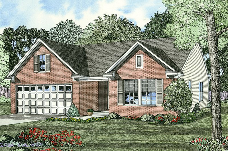 Traditional Style House Plan - 3 Beds 2 Baths 1250 Sq/Ft Plan #17-433