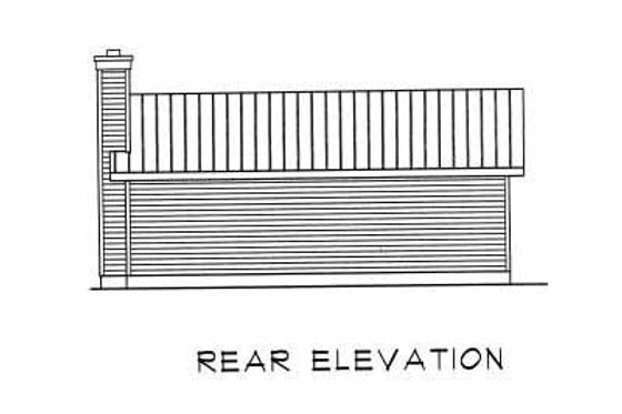 Exterior - Rear Elevation for Cabin House Plan #22-127 - 1 bed, 1 bath