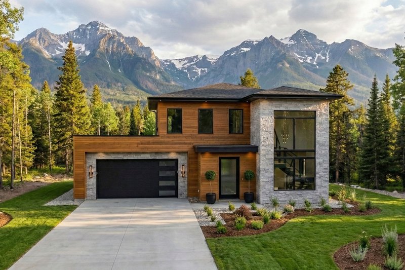 House Blueprint - Modern Exterior - Front Elevation Plan #455-732