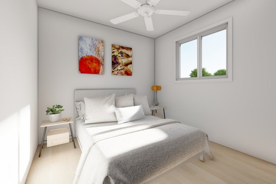 Interior - Bedroom 1 for Craftsman House Plan #126-221 - 3 bed, 2 bath