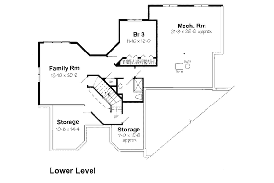 Floor Plan - Lower Floor for Modern House Plan #312-630 - 3 bed, 3 bath