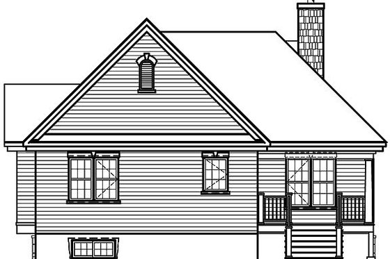 Exterior - Rear Elevation for Traditional House Plan #23-566 - 2 bed, 1 bath