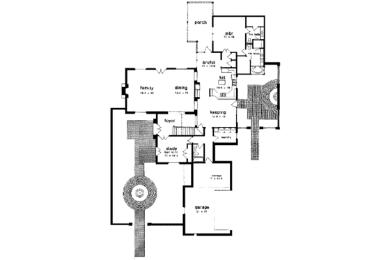 Floor Plan - Main Floor for European House Plan #301-107 - 5 bed, 4 bath