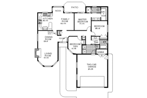Floor Plan - Main Floor for Ranch House Plan #18-107 - 3 bed, 2 bath