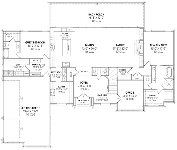 Tudor Floor Plan - Main Floor Plan #1096-11