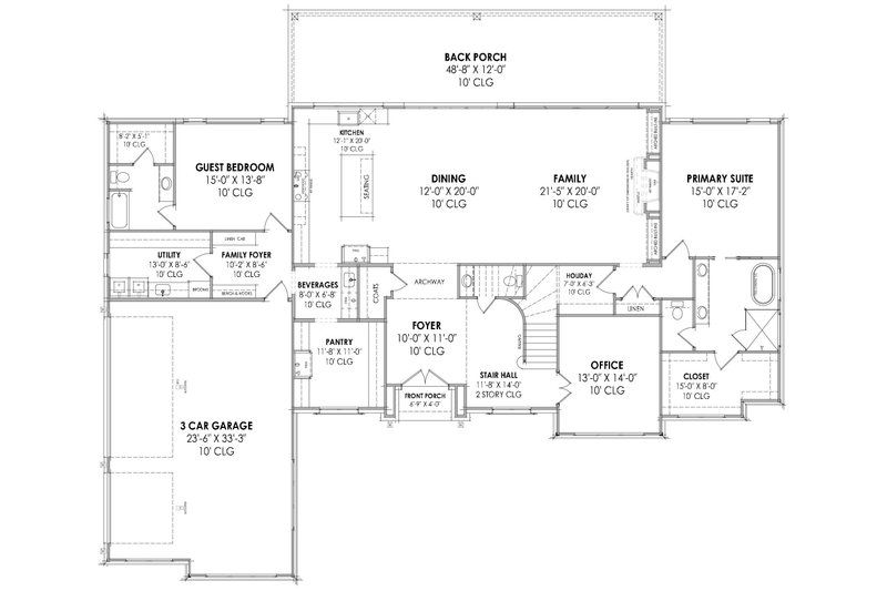 House Plan Design - Floor Plan - Main Floor for European House Plan #1096-11 - 4 bed, 4.5 bath