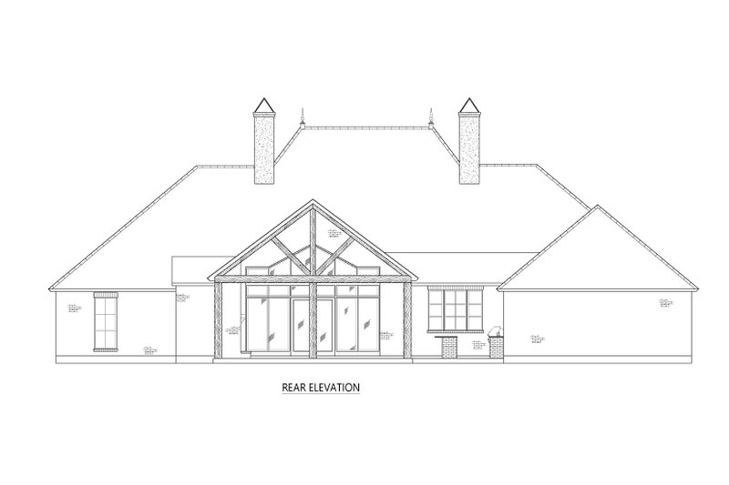 Architectural House Design - Exterior - Rear Elevation 1 for Southern House Plan #1074-11 - 4 bed, 3 bath