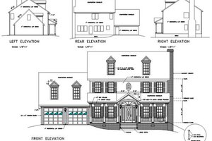 Exterior - Rear Elevation for Colonial House Plan #56-146 - 4 bed, 2.5 bath
