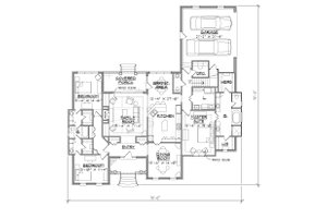 Floor Plan - Main Floor for Ranch House Plan #1054-25 - 3 bed, 2.5 bath