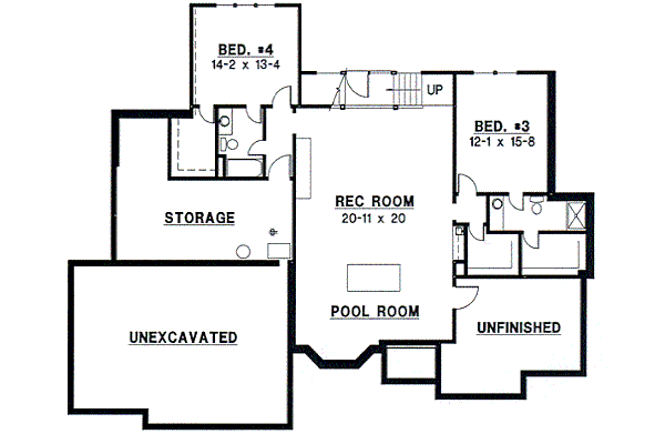 European Floor Plan - Lower Floor Plan #67-256