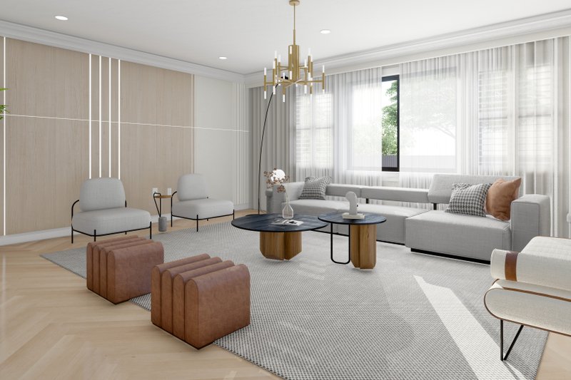 Architectural House Design - Interior - Family Room for Ranch House Plan #1060-27 - 6 bed, 4.5 bath