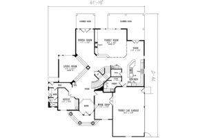 Floor Plan - Main Floor for European House Plan #1-911 - 4 bed, 4 bath