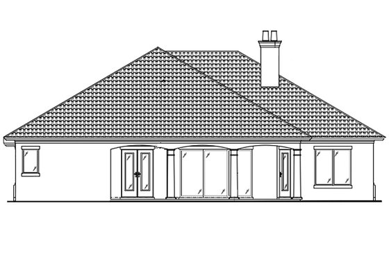 Exterior - Rear Elevation for Country House Plan #938-48 - 3 bed, 3 bath