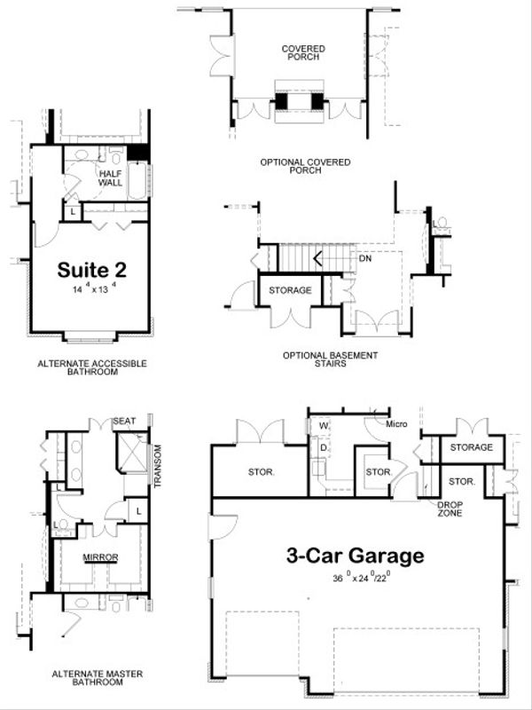 House Plan Design - European Floor Plan - Other Floor Plan #20-2069
