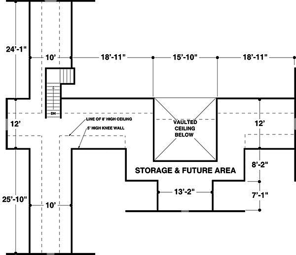 Home Plan - Country style, souther designed house plan, upper level floor plan
