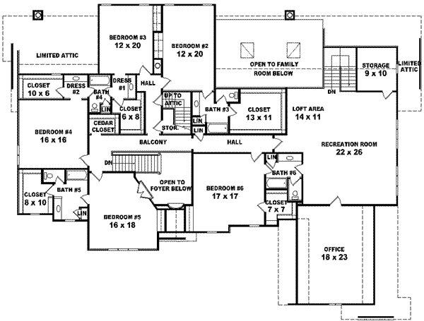 European Floor Plan - Upper Floor Plan #81-650