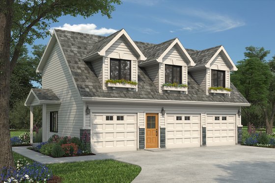 Exterior - Front Elevation 3 for Traditional House Plan #18-318 - 2 bed, 2 bath