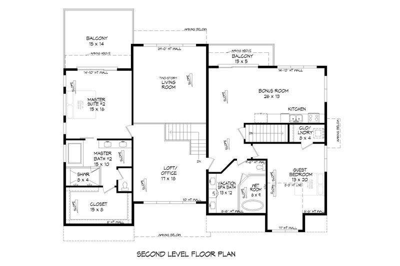 Architectural House Design - Floor Plan - Upper Floor for Modern House Plan #932-612 - 3 bed, 3.5 bath