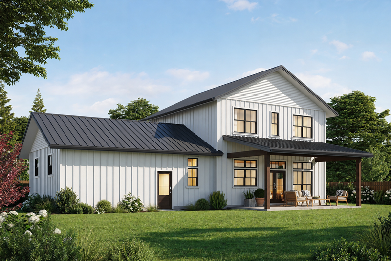 House Blueprint - Exterior - Rear Elevation for Farmhouse House Plan #48-1225 - 3 bed, 2.5 bath